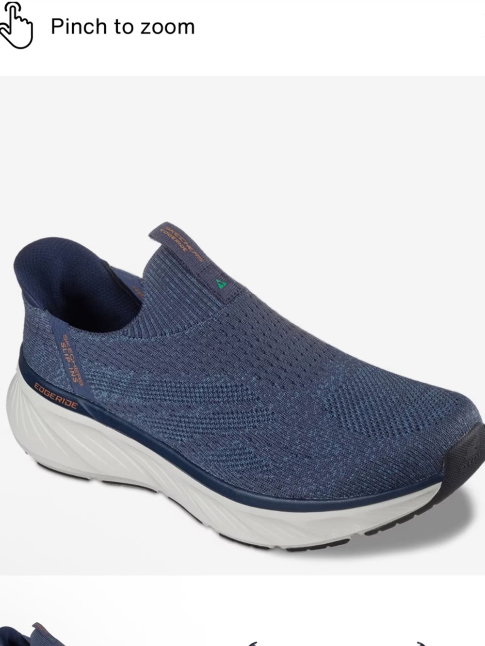 New NIB Skechers Men's Navy Blue Slip-On Knit Sneakers Hands Free 10.5 Wide $83